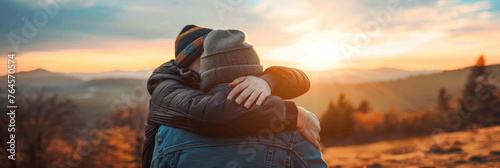 A couple of people are hugging each other, showing love and affection in their embrace