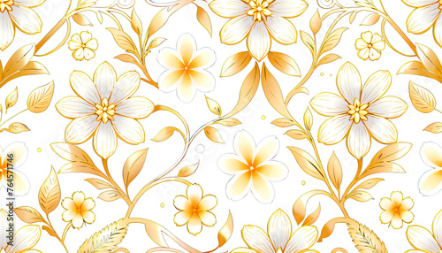 Elegant golden flower illustration.  transparent background  png with alpha channel.