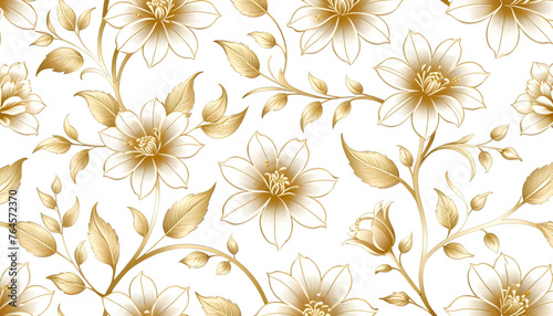Elegant golden flower illustration. (transparent background) png with alpha channel. © anmitsu