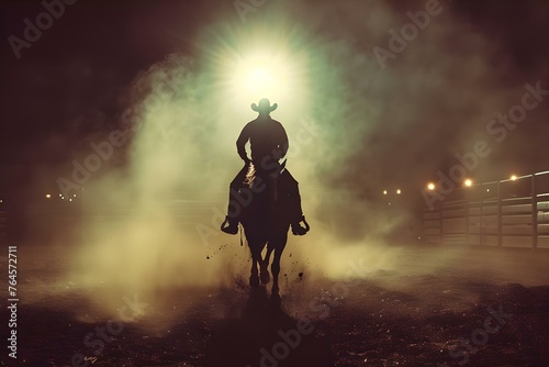 Rodeo cowboy riding a bucking bronco. Concept Western Lifestyle, Bull Riding, Cowboy Culture, Rodeo Events, Equestrian Sports