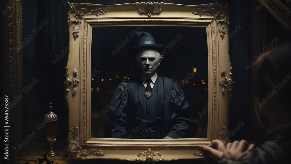 Portrait of a man in ecclesiastical attire and a crown. The concept of religious art.