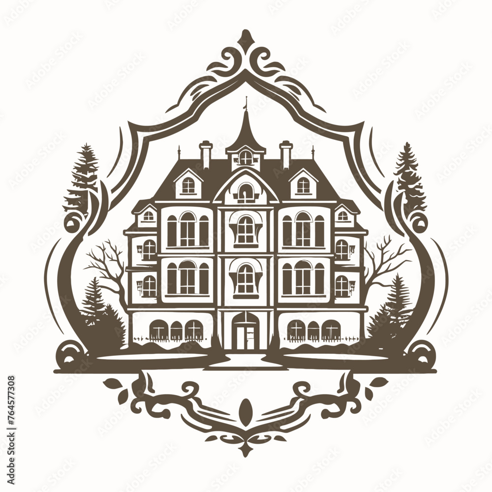 mansion house logo illustration
