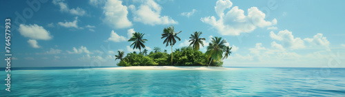 tropical island panorama  ultrawide background or wallpaper