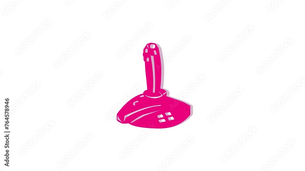 3d joystick logo icon loopable rotated pink color animation on white background 3d joystick logo icon loopable rotated pink color animation on white background