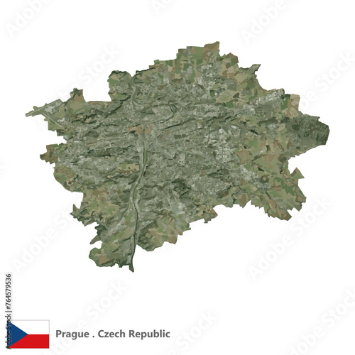 Prague, Region of the Czech Republic Topographic Map (EPS)