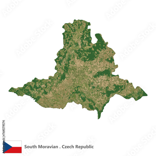 South Moravian, Region of the Czech Republic Topographic Map (EPS)