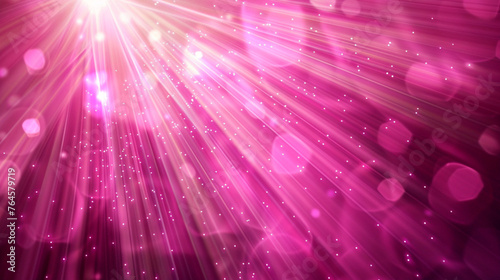 Burst of light on pink background abstract. Beautiful asymmetric rays for overlay design.