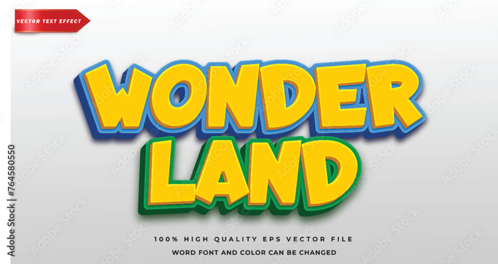 vector wonderland 3d style text effect
