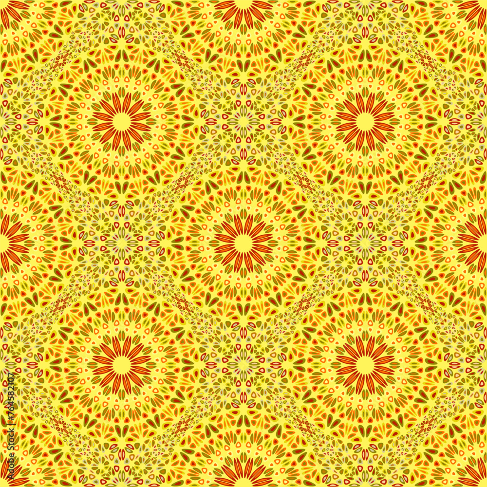 Flower mandala ornament pattern - bohemian seamless geometric spiritual floral vector background design Flower mandala ornament pattern - bohemian seamless geometric spiritual floral vector background design