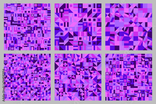 Geometrical mosaic pattern background design collection - abstract vector graphic