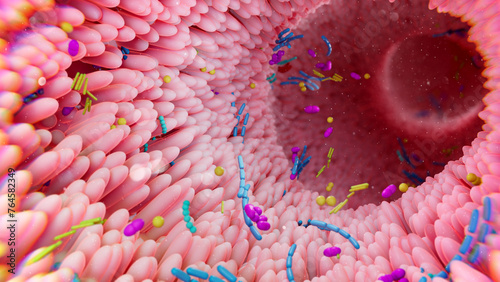 Gut microbiota, illustration
