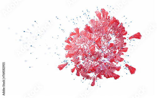 Soap molecules destroying a coronavirus, illustration