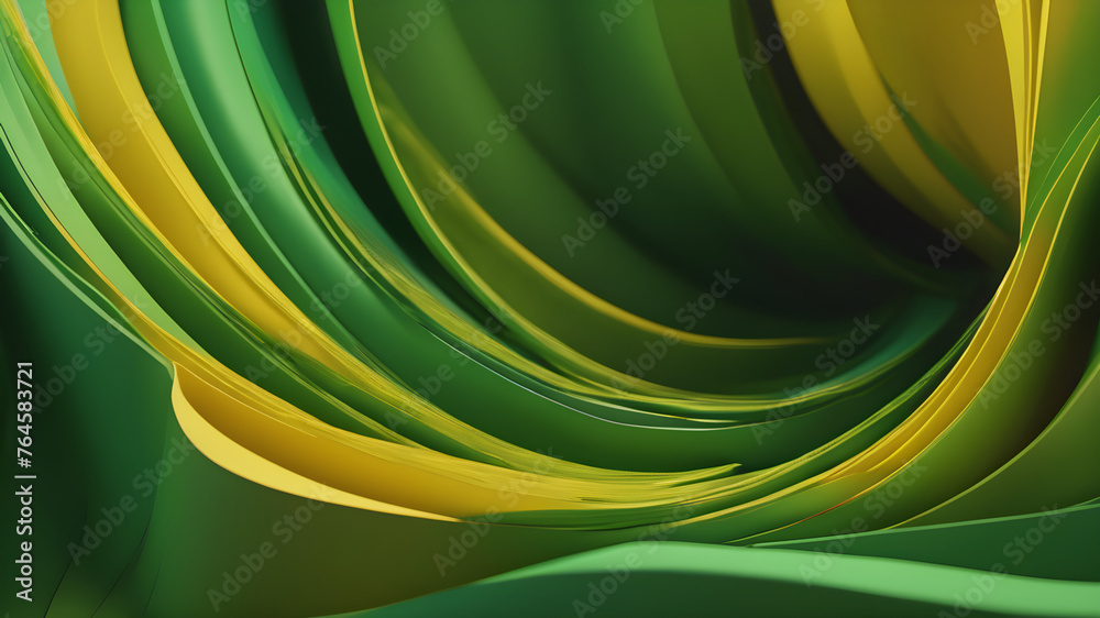 Abstract geometric background with flowing lines and waves. Modern green and golden shiny wavy lines background, Vintage Texture, Abstract Background,3d render. Generative Ai,Ai Abstract geometric background with flowing lines and waves. Modern green and golden shiny wavy lines background, Vintage Texture, Abstract Background,3d render. Generative Ai,Ai