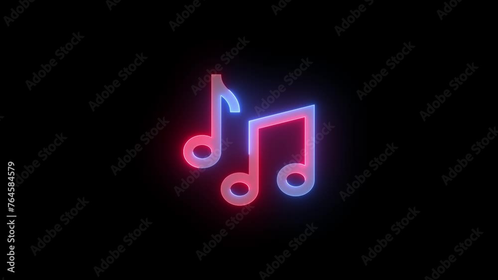 Neon audio icon blue red color glowing animated black backgroun Neon audio icon blue red color glowing animated black backgroun