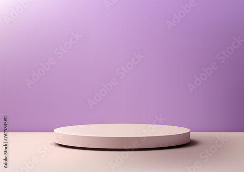 3D simple beige podium on a...