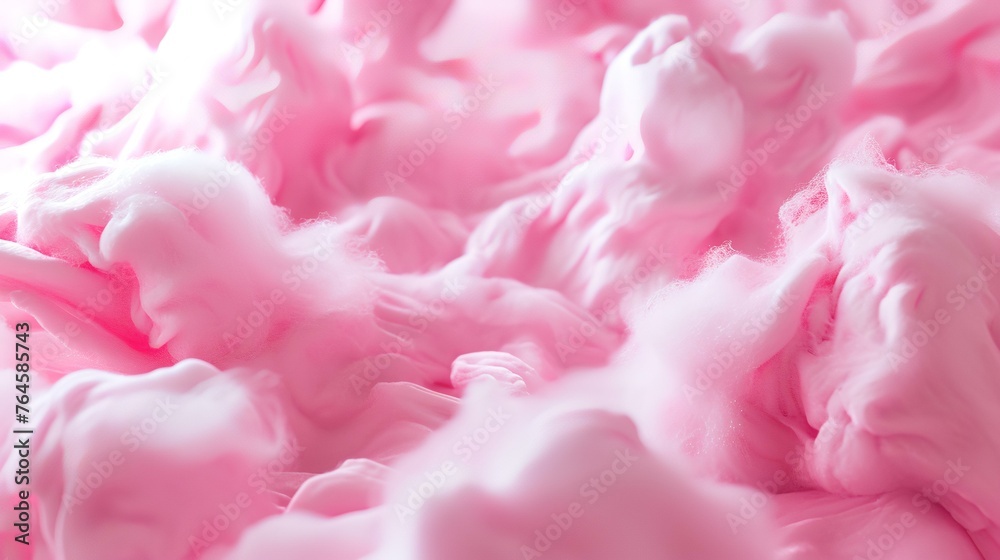 Pink fluffy clouds in the sky. Abstract background. 3D rendering