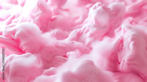 Pink fluffy clouds in the sky. Abstract background. 3D rendering