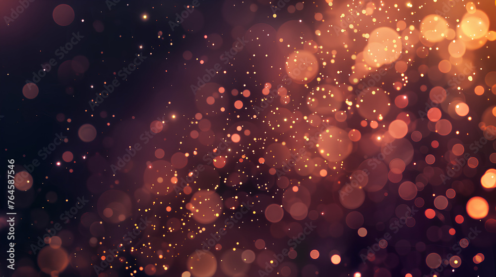 A blurry image of a dark background with many small, glowing, colorful dots. The dots are scattered all over the image, creating a sense of movement and energy. Scene is dynamic and lively