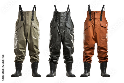 Diverse Rain Pant Styles: Waterproof Innovation. On White or PNG Transparent Background..