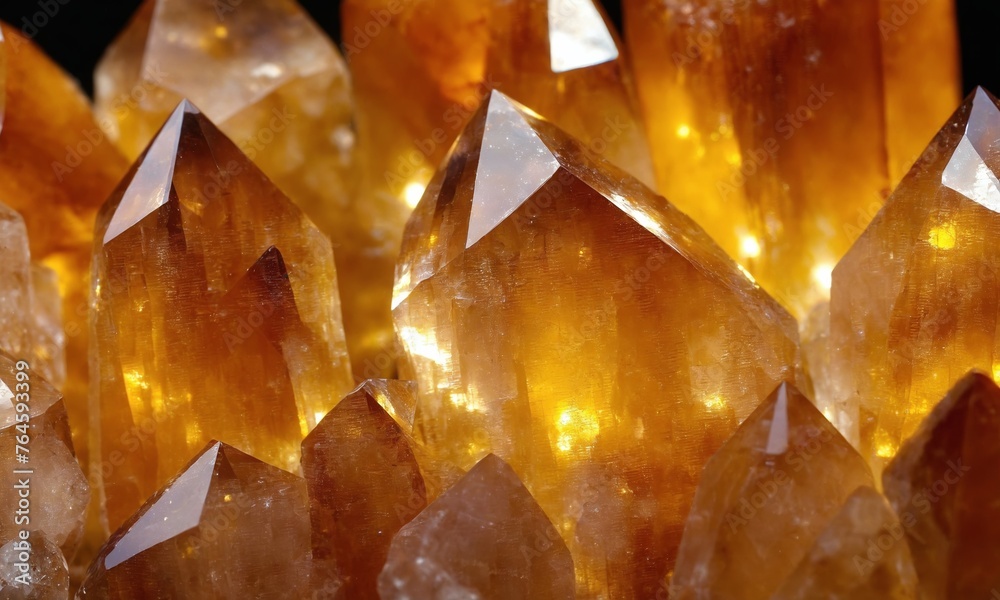 Close-up of a group of quartz crystals Close-up of a group of quartz crystals