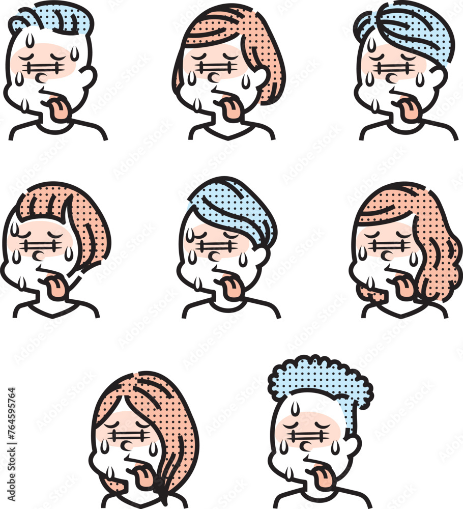 熱がある人のイラスト 熱がある人のイラスト