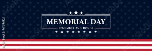 Memorial day banner, Remember and Honor. American holiday background design. Vector illustration