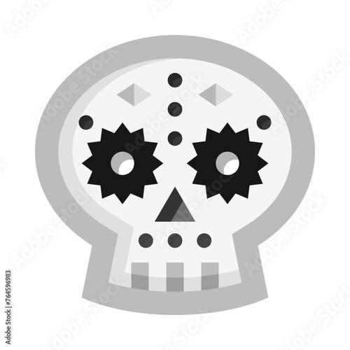 Sugar Calavera Mexican Skull Flat Icon
