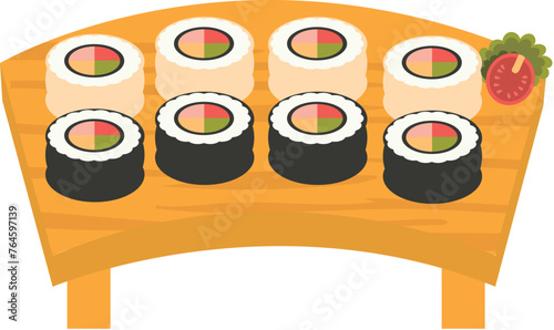 Japanese colorful sushi set