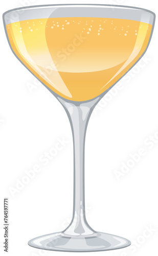 Vector illustration of a fizzy drink in a stem glass.