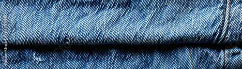 Close-up of denim fabric showing detailed texture and frayed edges