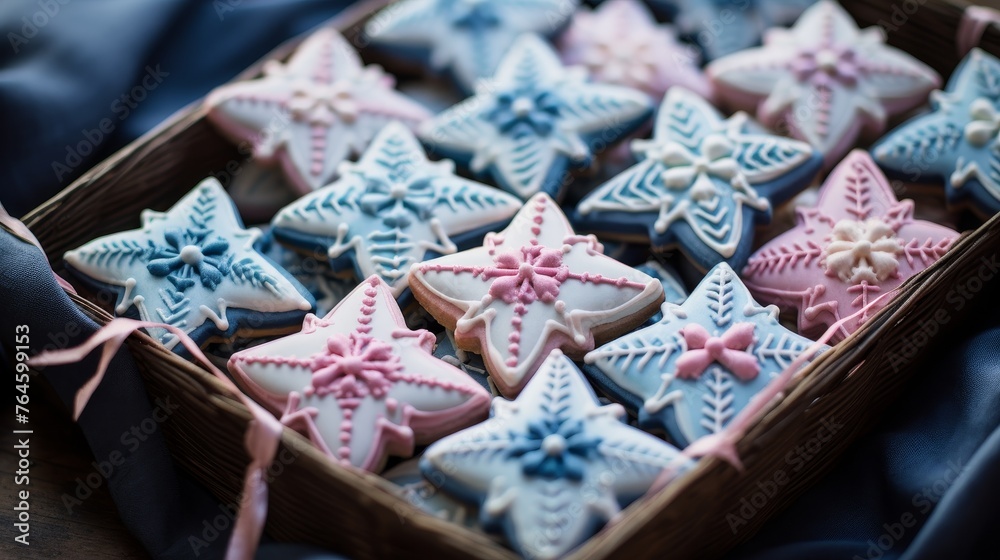 Decorated cookies, heart shaped candy