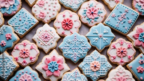 Decorated cookies, heart shaped candy