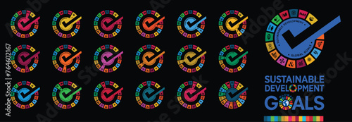 Sustainable Development global goals vector design. Goals icon set. SDG'z Design resource. Corporate social responsibility. Sustainable Development for a better world. Vector illustration. photo