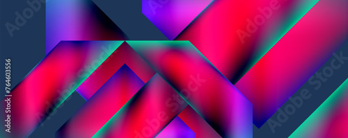 Neon colorful geometric shapes. Vector Illustration For Wallpaper, Banner, Background, Card, Book Illustration, landing page