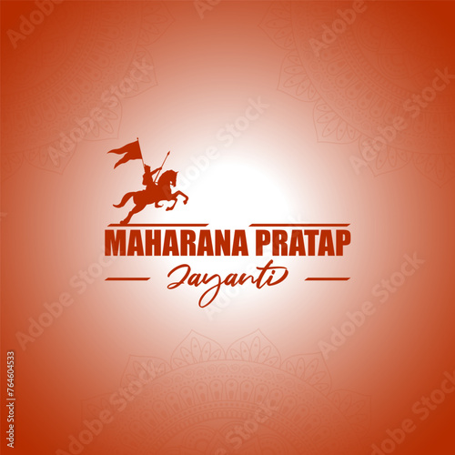 Vector illustration of Happy Maharana Pratap Jayanti social media feed template