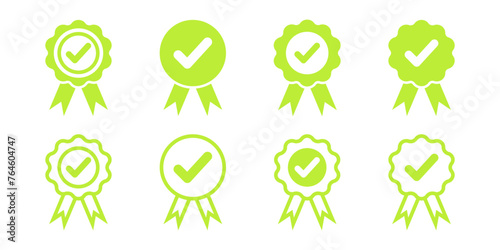 vector icon set of stamp or checkmark for best product or best seller and award
