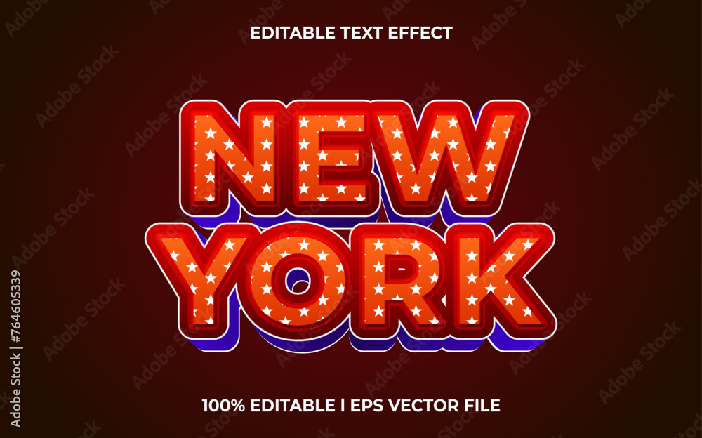 new york text effect modern alphabet fonts. trendy american typography style.