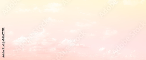 Sky Pastel Cloudy Light Abstract Yellow Red Cloud Fantasy Dream Weather Atmosphere Heaven Morning Gradation Rainbow Wallpaper Background Nature Beauty Horizontal, Mockup Environment Summer Backdrop. photo