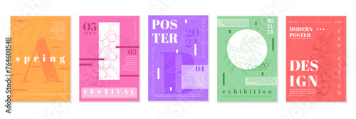 Label package. Recipe fruit liquor. Premium logo drink. Distillery sticker emblem. Berry juice jam. Hipster festival. Modern exhibition. Abstract art food posters. Vector garish banners design set