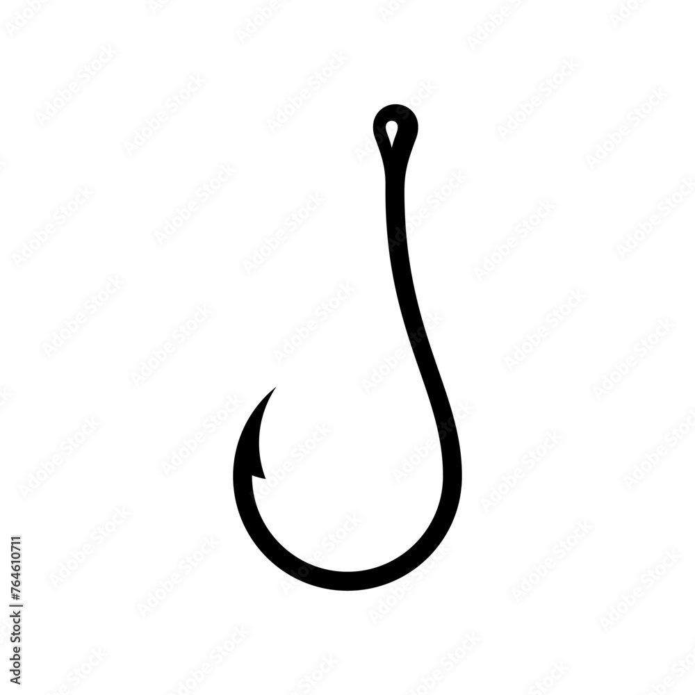 Fishing hook icon vector isolated on white background.