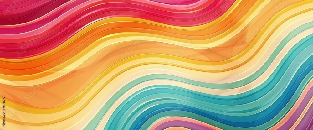 1970S Abstract Retro Rainbow Wave Line, HD, Background Wallpaper, Desktop Wallpaper