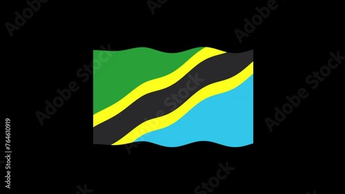 Tanzania flag wave alpha