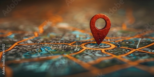 SEO concept with pinpoint icon on map localized search optimization strategy. Concept SEO, Localized Search Optimization, Pinpoint Icons, Map Strategies, Concept Illustration