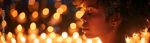 A Woman's Inward Journey Illuminated by Candlelight During a Silent Retreat