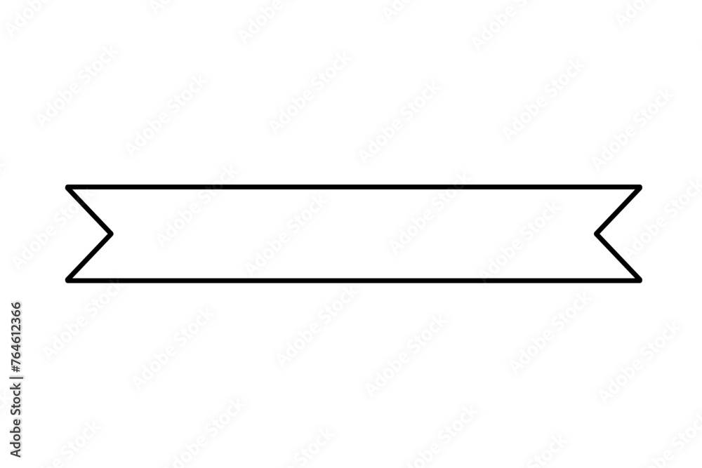 black outline ribbon banner simple flat style vector illustration isolated on white and transparent background. minimalism and blank for text. straight black outline ribbon banner simple flat style vector illustration isolated on white and transparent background. minimalism and blank for text. straight