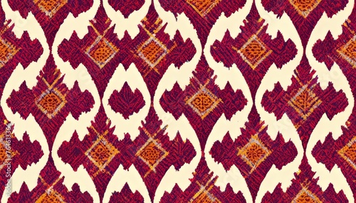 seamless pattern with Argyle Paisley i ikat