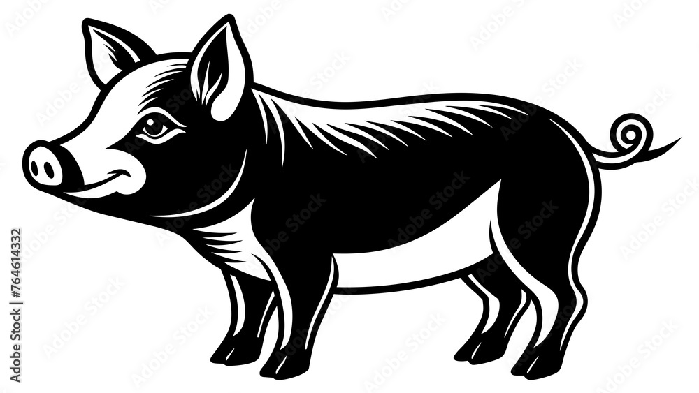 Adorable Miniature Pig Vector Perfect Illustration for Your Designs