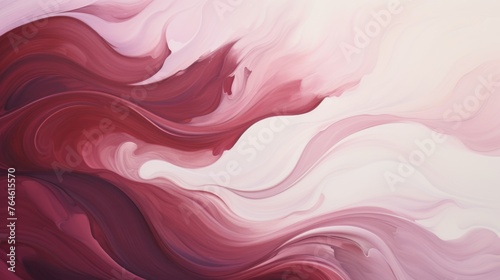 Abstract red and beige marble texture with wavy patterns.
