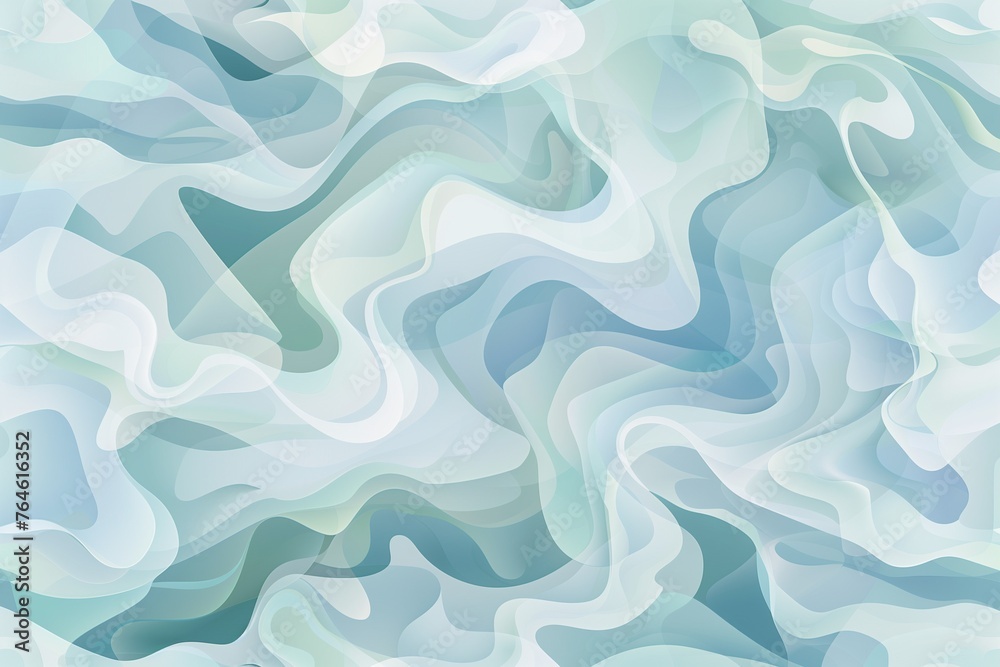 An abstract pattern of soft waves in shades of blue and green. Generative AI