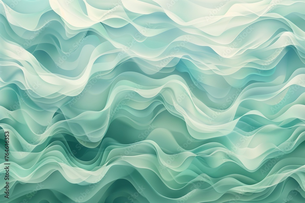 An abstract pattern of soft waves in shades of blue and green. Generative AI An abstract pattern of soft waves in shades of blue and green. Generative AI